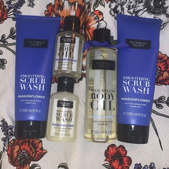 Victoria's Secret Passionflower Cotton Moisture Complex 5 Piece Set⭐️ RARE ⭐️